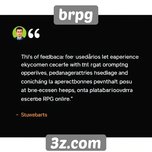 Feedback dos usuários sobre a experiência no brpg